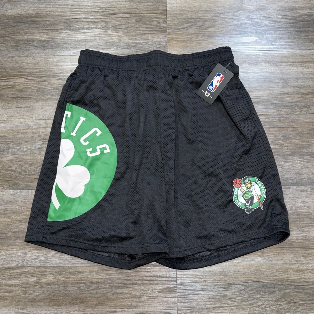 NWT Ultra Game NBA Boston Celtics Shorts Mens Large Black Green Logo